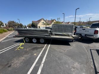 Three axel dove tail trailer heavy duty! Trade
