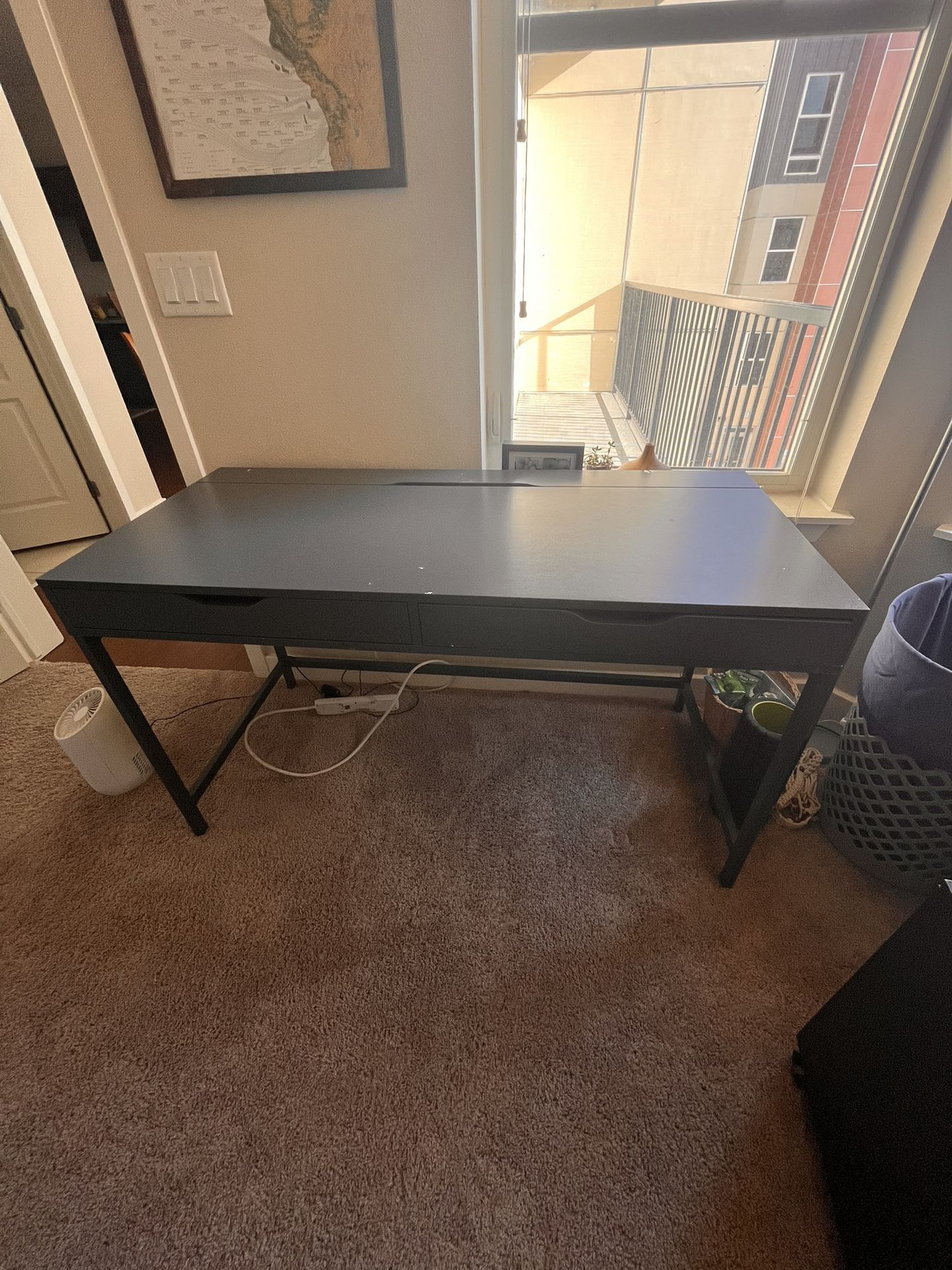 Desk With 2 Drawers + Cable Management Compartment
