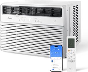 Midea 24,000 BTU Smart Inverter Window Air Conditioner with APP, Alexa Control, 230V AC Unit Cools up to 15,00 Sq. Ft, Quiet Operation, Energy Saving,