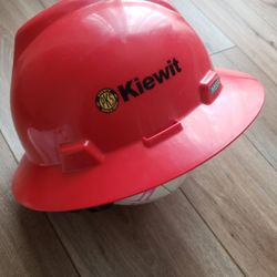 Kiewit Red Hard Hat Helmet 