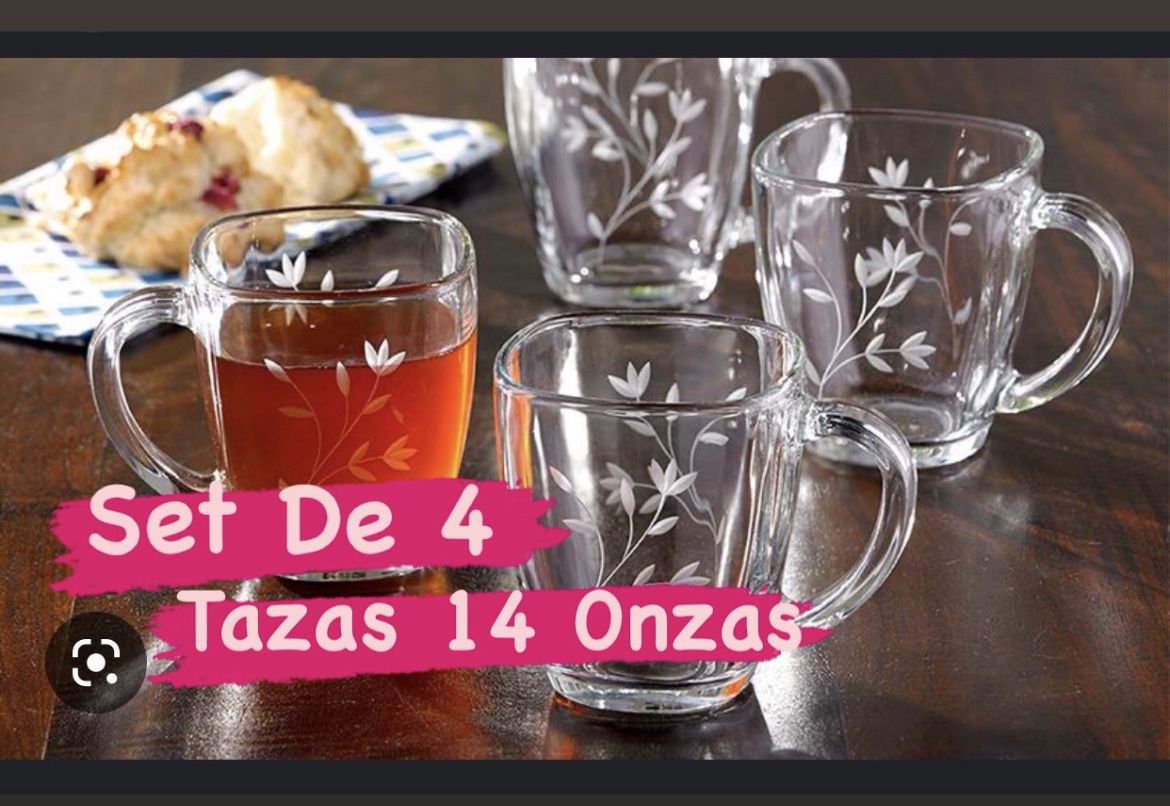 Set De 4 Tazas Para Café Especial Solo $45.00 Cristal Heritage De
