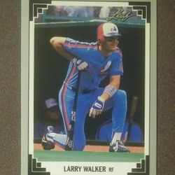 1991 Leaf Larry Walker Montreal Expos #241 HOF Hall Of Fame Series 1 Baseball Card Vintage Collectible Sports MLB Trading Major League