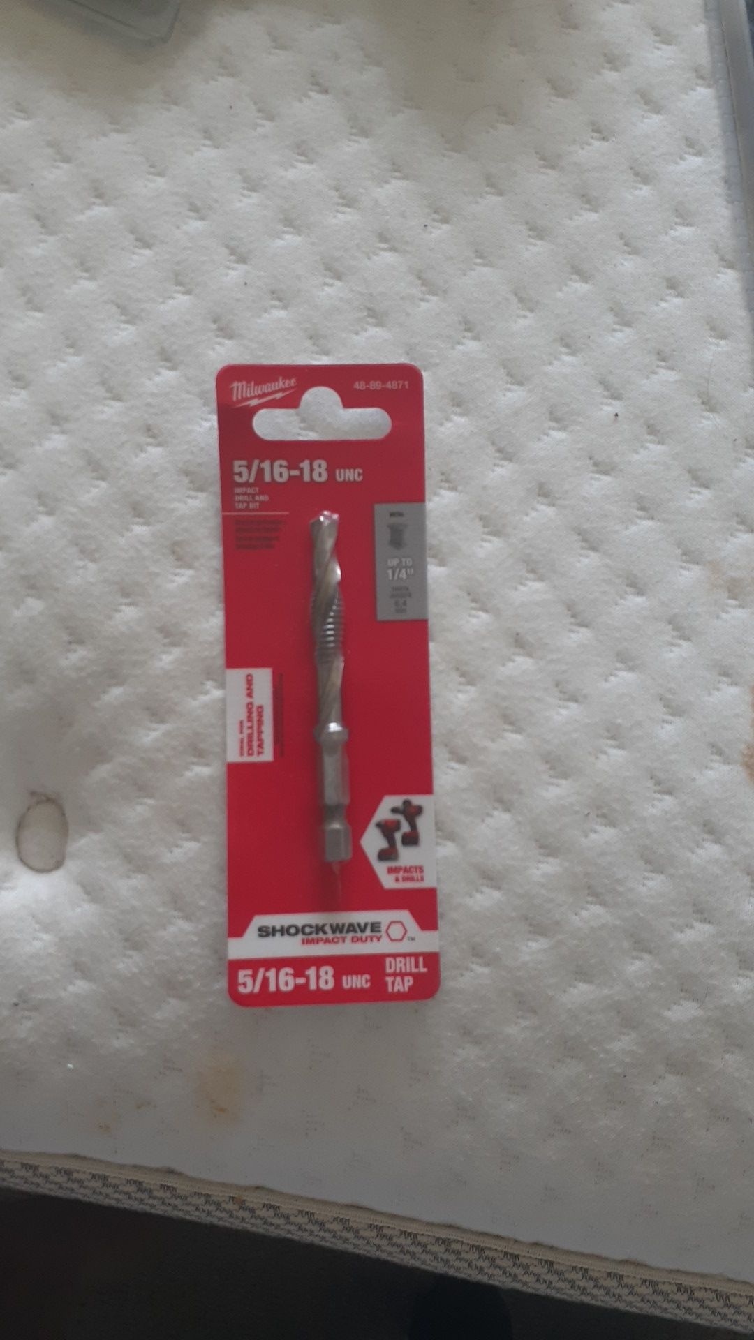 (8$)Milwaukee SHOCKWAVE 5/16-18 in. Steel Impact Rated Drill Tap Bit