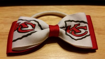 Kansas City Chiefs ponytail ribbon