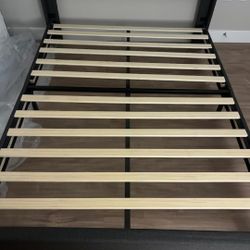 Bed Frame And Headboard Full Bed. Dark Gray