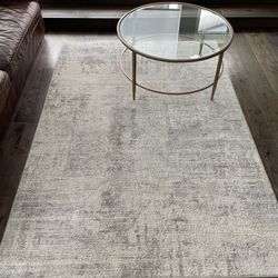 Adirondack Collection Area Rug - 5’3”x7’6”', Ivory & Silver, Modern Ombre Design