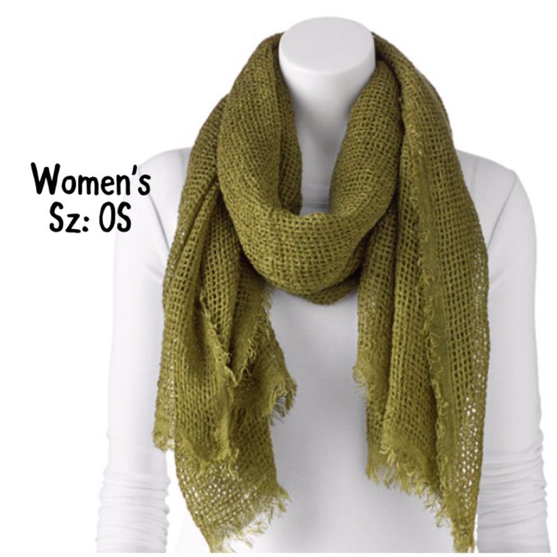 Final Sale NWT Women's Apt9 Fringe Scarf in bay leaf