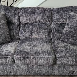 Grey Soft Plush Couch And Sofa