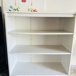 3 Shelf White Bookcase 