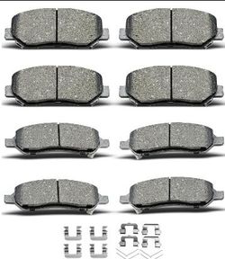 8pcs Ceramic Front Rear Brake Pads With Clips Fit For Dodge Dart 2013-2016