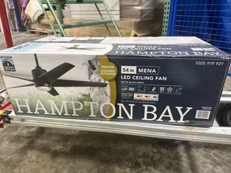 Hampton Bay Mena 54 in. White Color Changing Integrated LED Indoor/Outdoor Matte Black Ceiling Fan with Light Kit and Remote Control