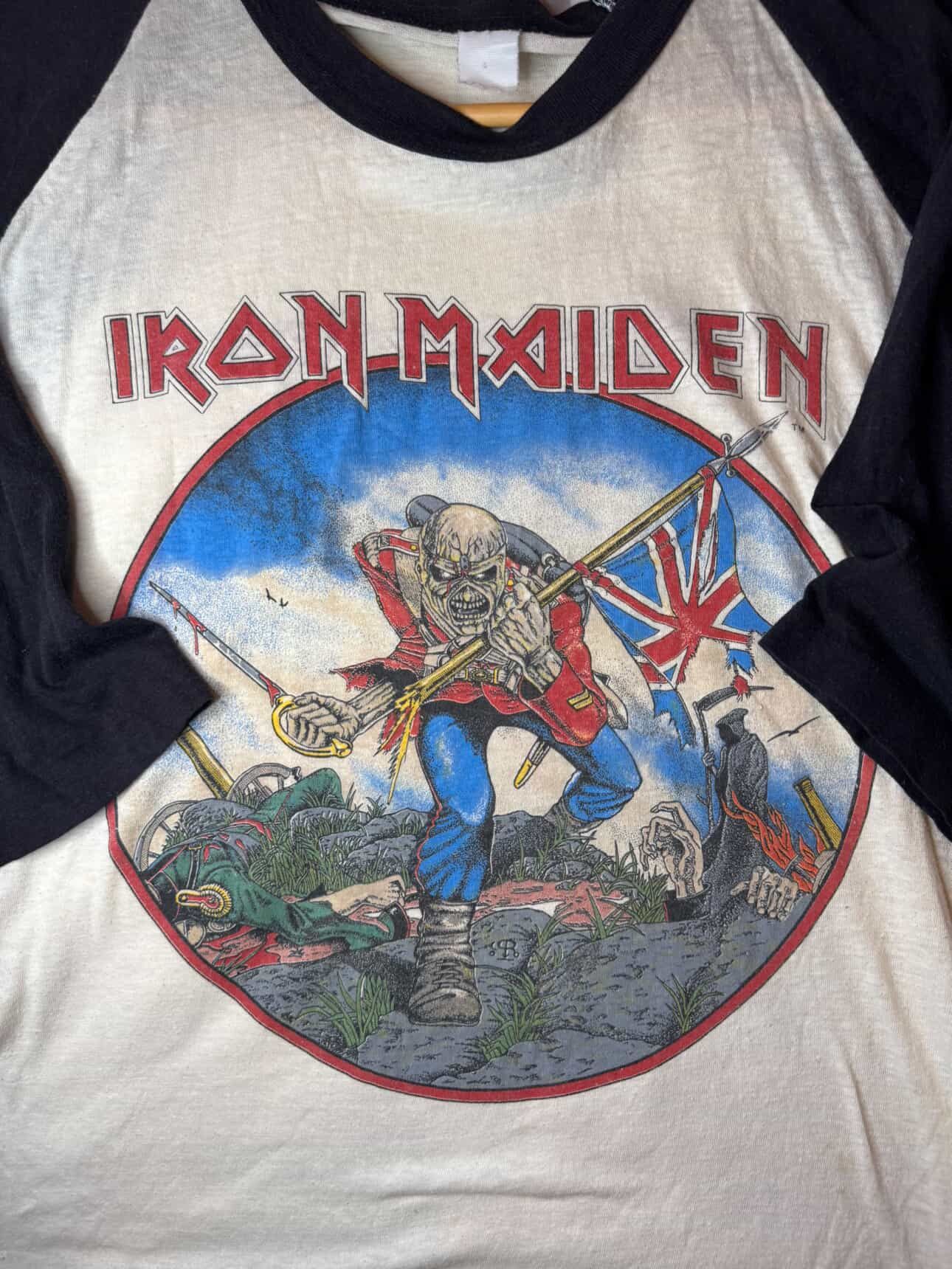 Vintage 80s Rare Iron Maiden Trooper Album Concert Tshirts
