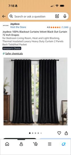 Black blackout curtains