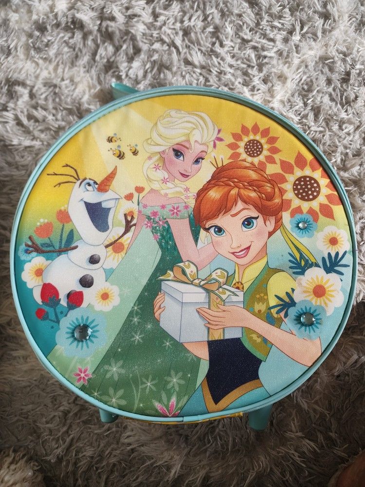 Disney Kids Frozen Elsa Anna Olaf Suitcase Yellow Luggage