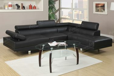 Brand new black or white faux leather sectional