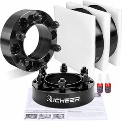 6x5.5 Wheel Spacer for 1 Tacoma, 1 4Runner, 2'' 6x139.7mm Hubcentric Wheel Spacers with 12x1.5 Studs & 106mm for Tundra FJ Cruiser Seq