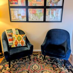 Wayfair Navy Velvet Accent Chairs