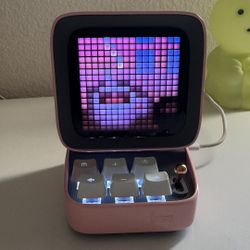 Divoom Ditoo Retro Pixel Art Game Bluetooth Speaker with 16X16 LED App Controlled Front Screen (Pink)