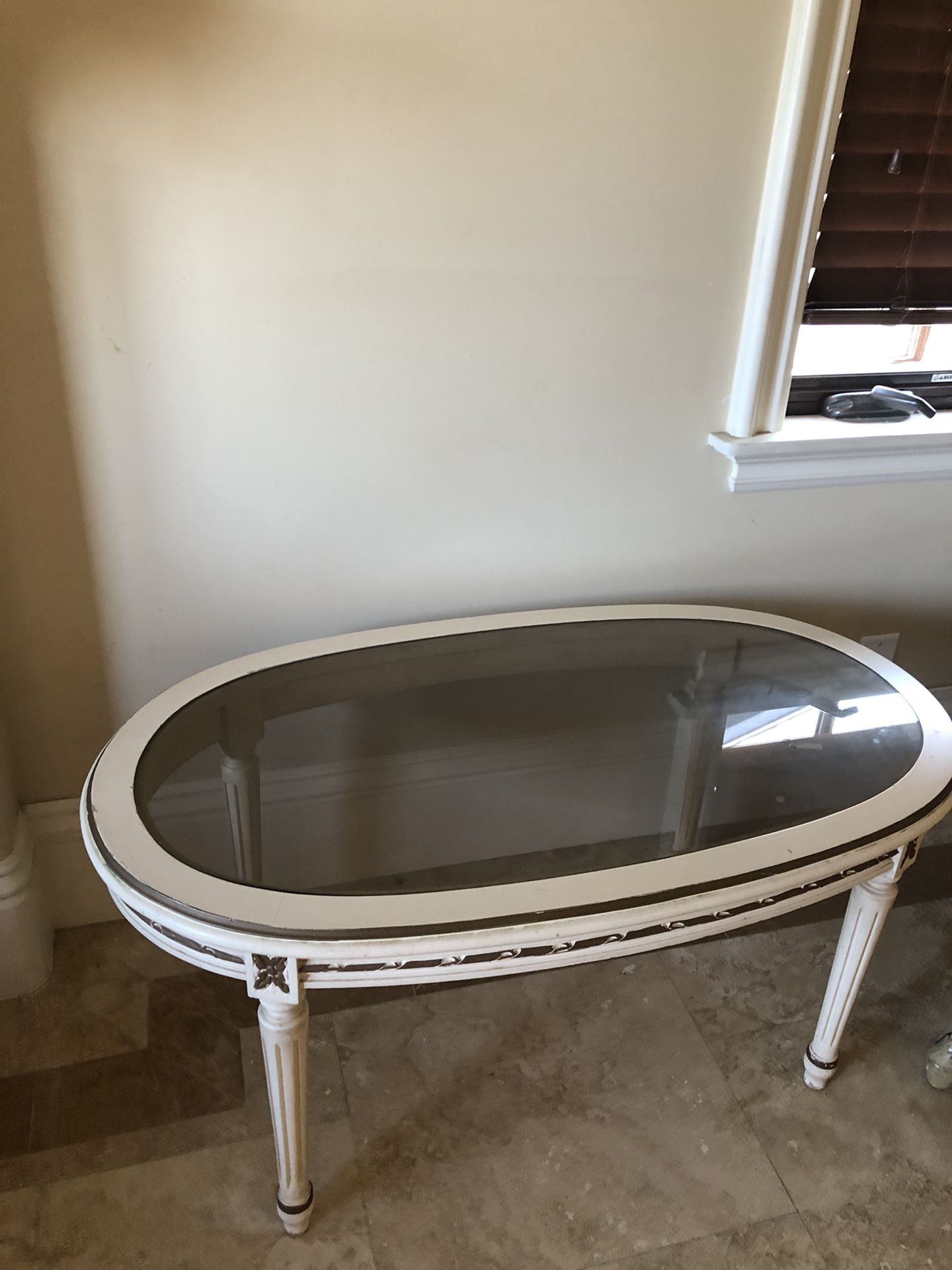 Oval antique Italian made coffee table