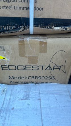 EdgeStar 15 Inch Wide 80 Can Built-In Beverage Cooler with Blue LED Lighting Model: CBR902SG