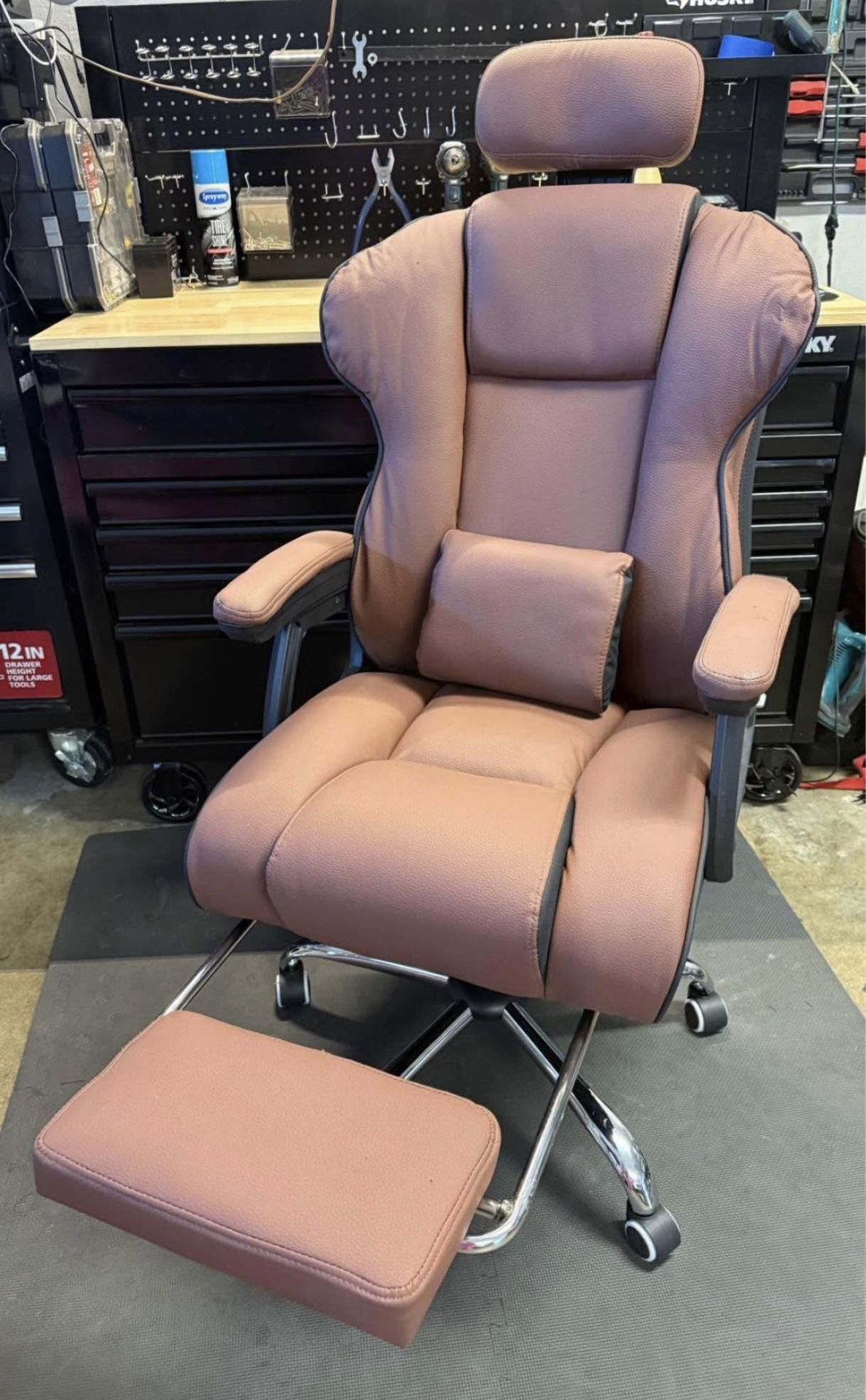 Office Chair with Footrest, Adjustable Reclining Executive Office Chair
