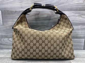 Gucci Medium Gg Canvas Horsebit Hobo - Authentic (A1D033353)
