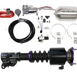 D2 Racing RS Coilovers With Front Air Cups & Truhart Control Arms For Tesla Model 3 / Y