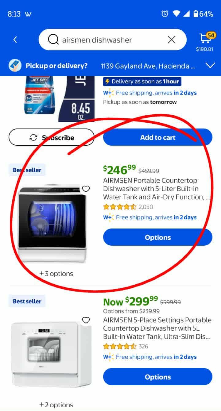 AIRMSEN Portable Countertop Dishwasher
