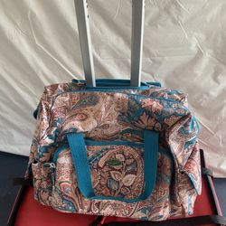 Olympia Fashion Paisley Rolling Overnighter Laptop/Travel Tote Bag 17''x15''x8”
