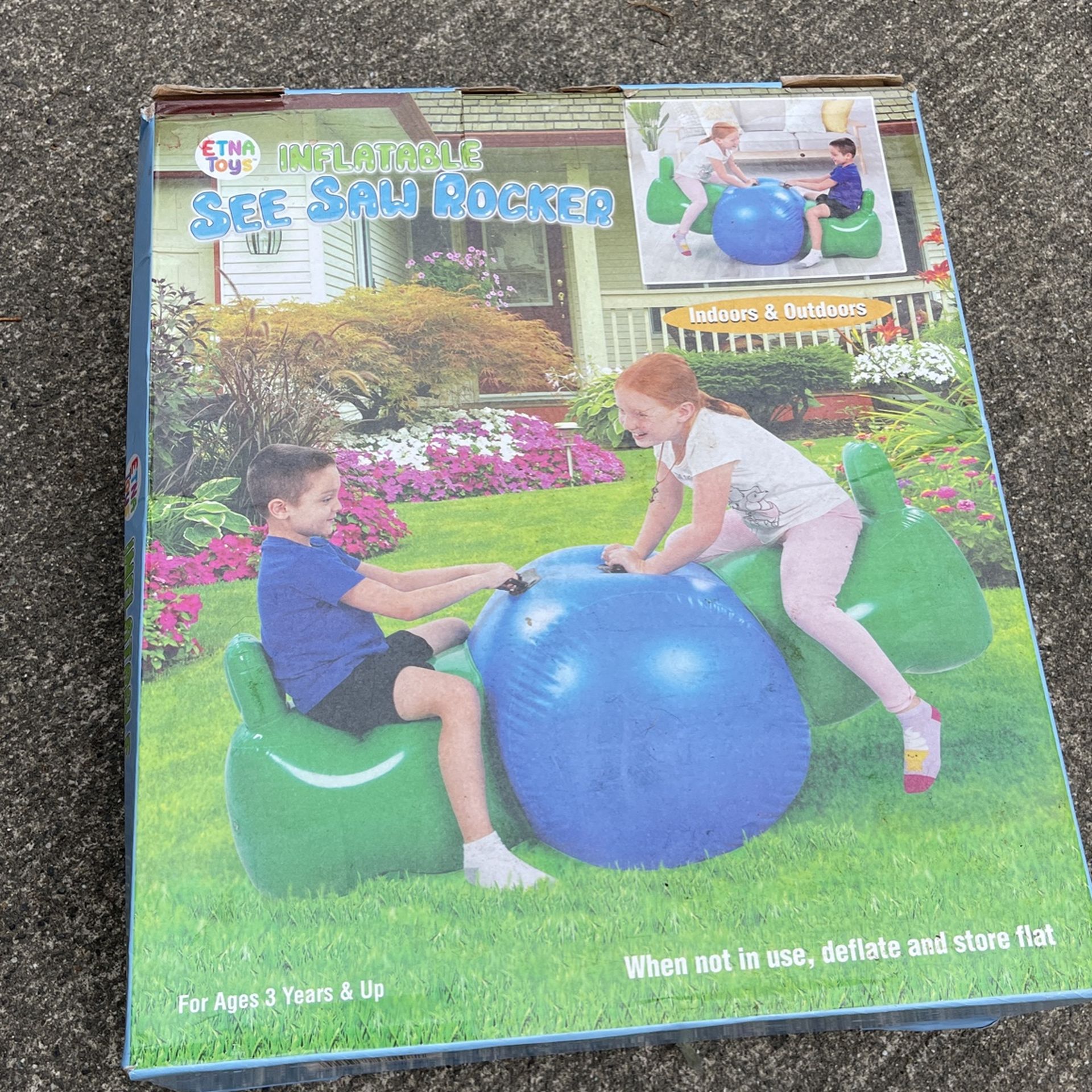 Giant Inflatable See Saw Rocker Sturdy Hard Plastic Helps Promote Balance, Coordination And Large Motor Skills 