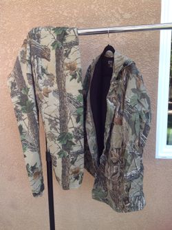 Camo heavy jacket with hood & pants