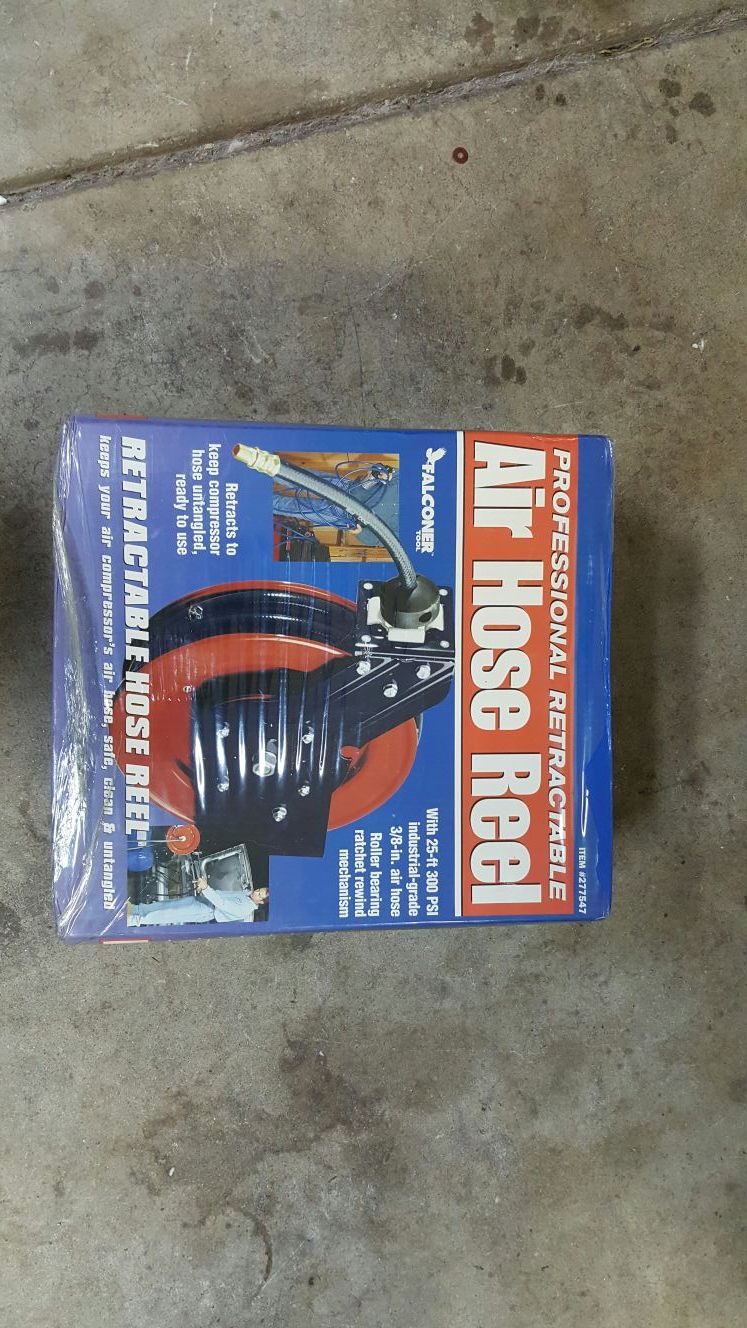 Falconer Tools Retractable 25' air hose reel New