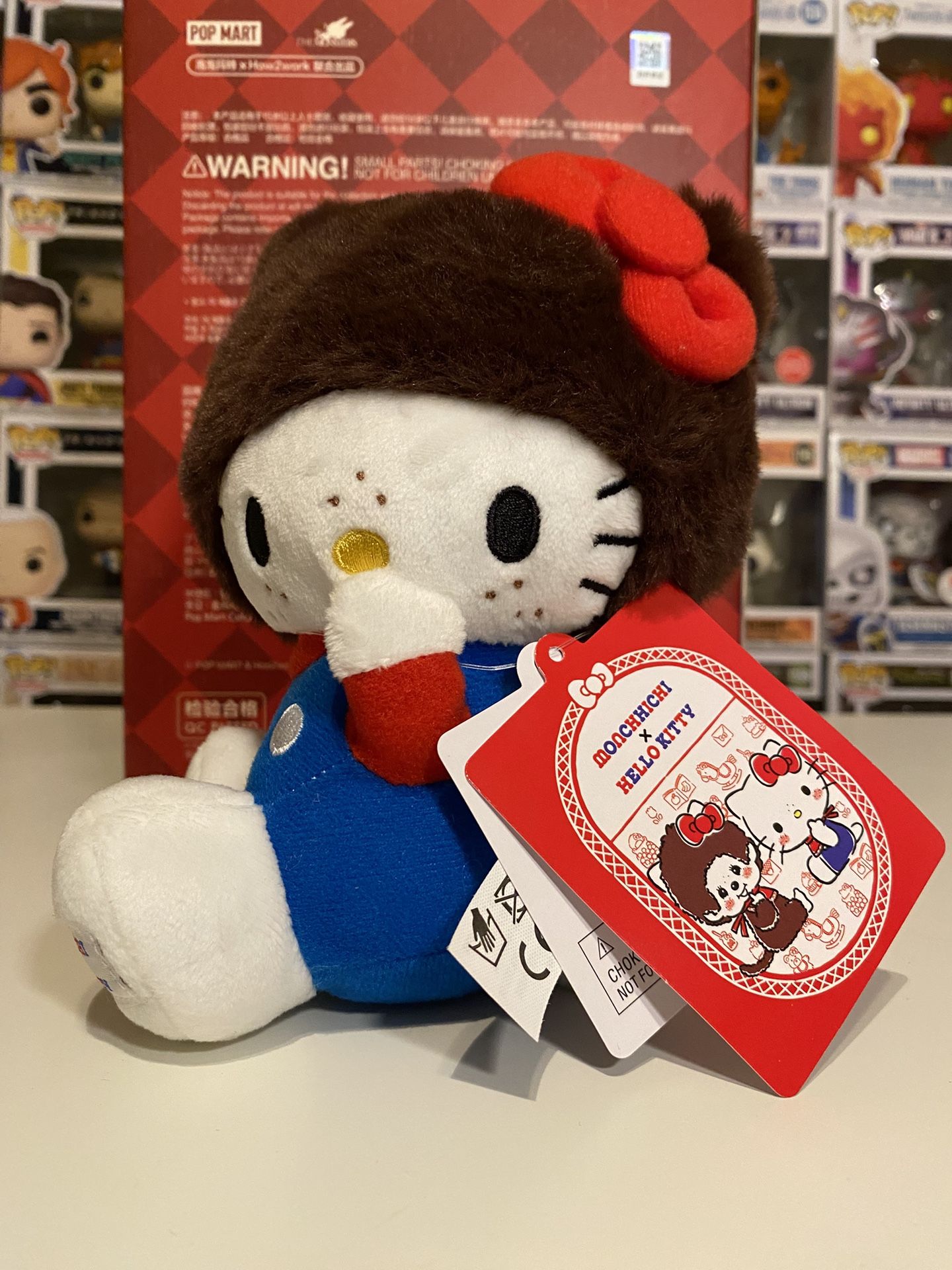 Sanrio Hello Kitty X Monchhichi Overalls Plushie