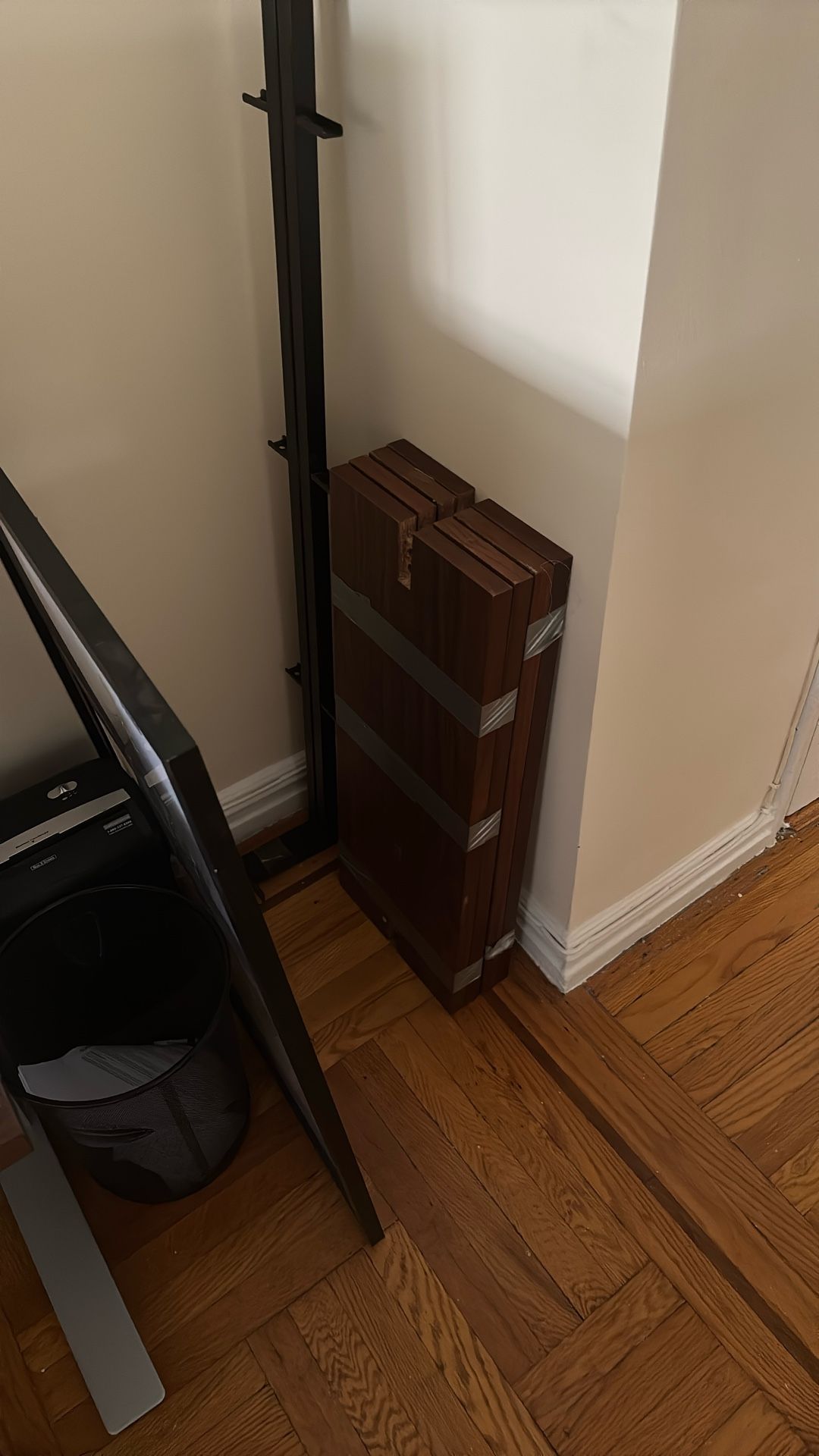 Ladder Shelf Black Metal Wood Modern