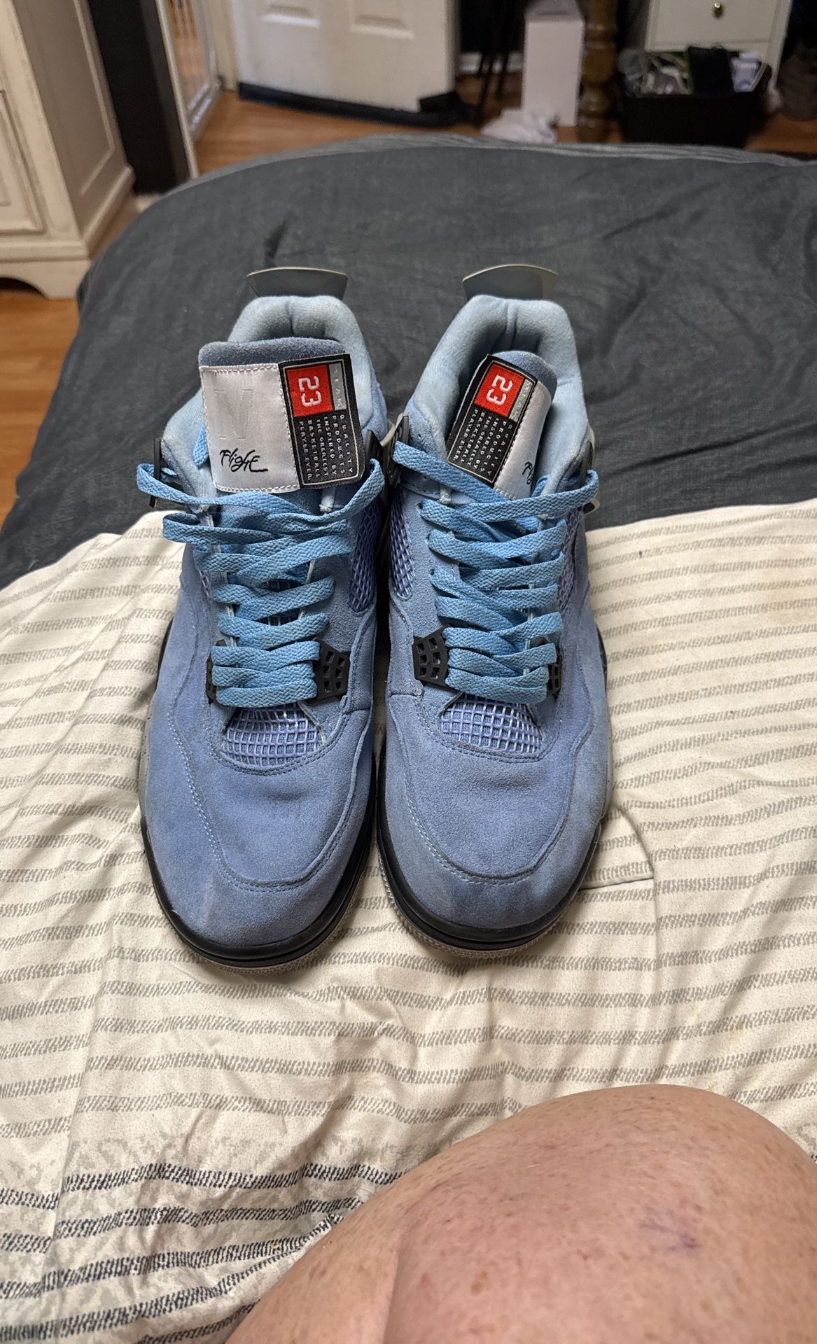Size 11 - Jordan 4 Retro Black Tech Grey University Blue White 2021