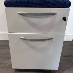 KIMBALL - MOBILE PEDESTAL - DRAWER & FILE W/ CUSHION TOP -