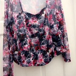Floral Mesh Top
