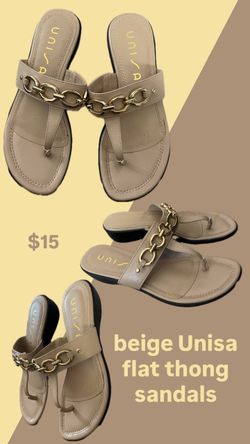 Unisa Beige Flat Thong Sandals