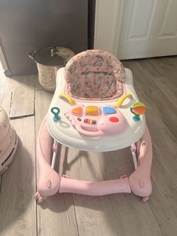 Pink Baby Activity Walker with Toy Tray