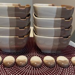 Serving Bowls With Chopstick Stands Set Of 8