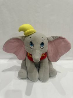 Dumbo Disneyland Walt Disney World Large Plush with Yellow Hat 18” Vintage
