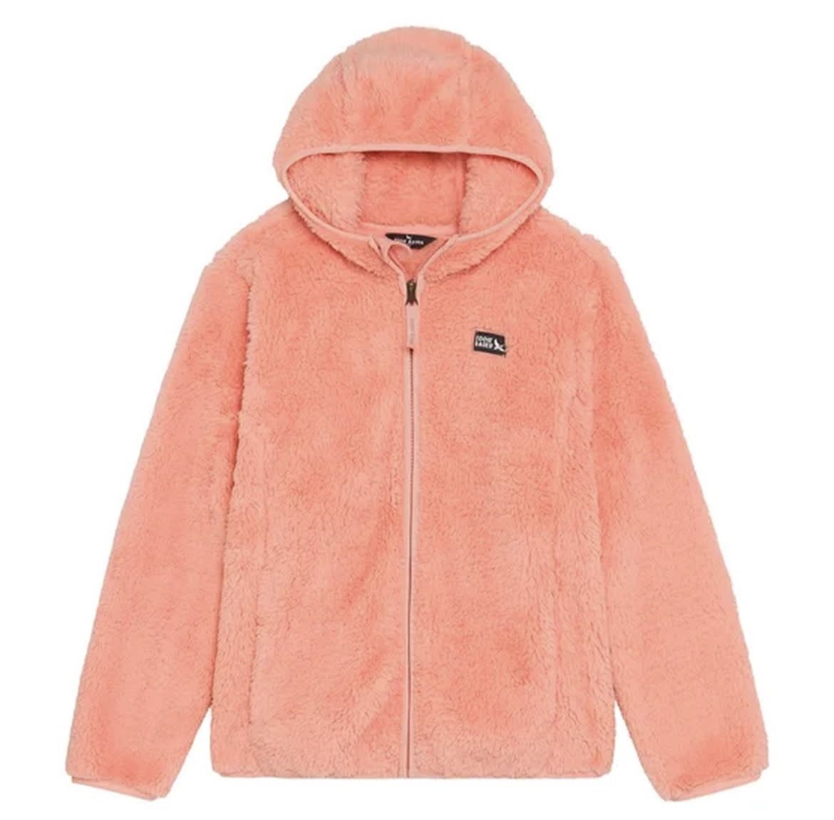 New! Cute Faux Fur / Fleece Jacket Plush  Hooded Zippered - XS/S Women’s - 14/16 - Girls - Eddie Bauer Pink / Coral - Warm Cozy