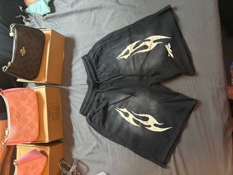 Black Flame Graphic Sweat Shorts
