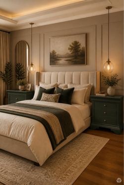Thomasville nightstand in deep Evergreen color - set of two