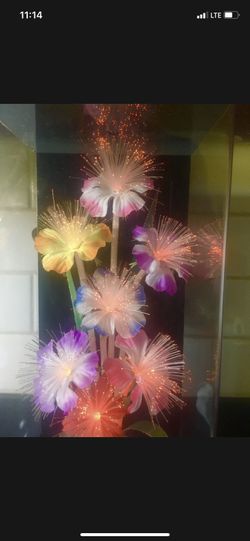 Vintage Fiber Optic Color Changing Flowers Light Lamp Retro 1988 Music Box 14.5”