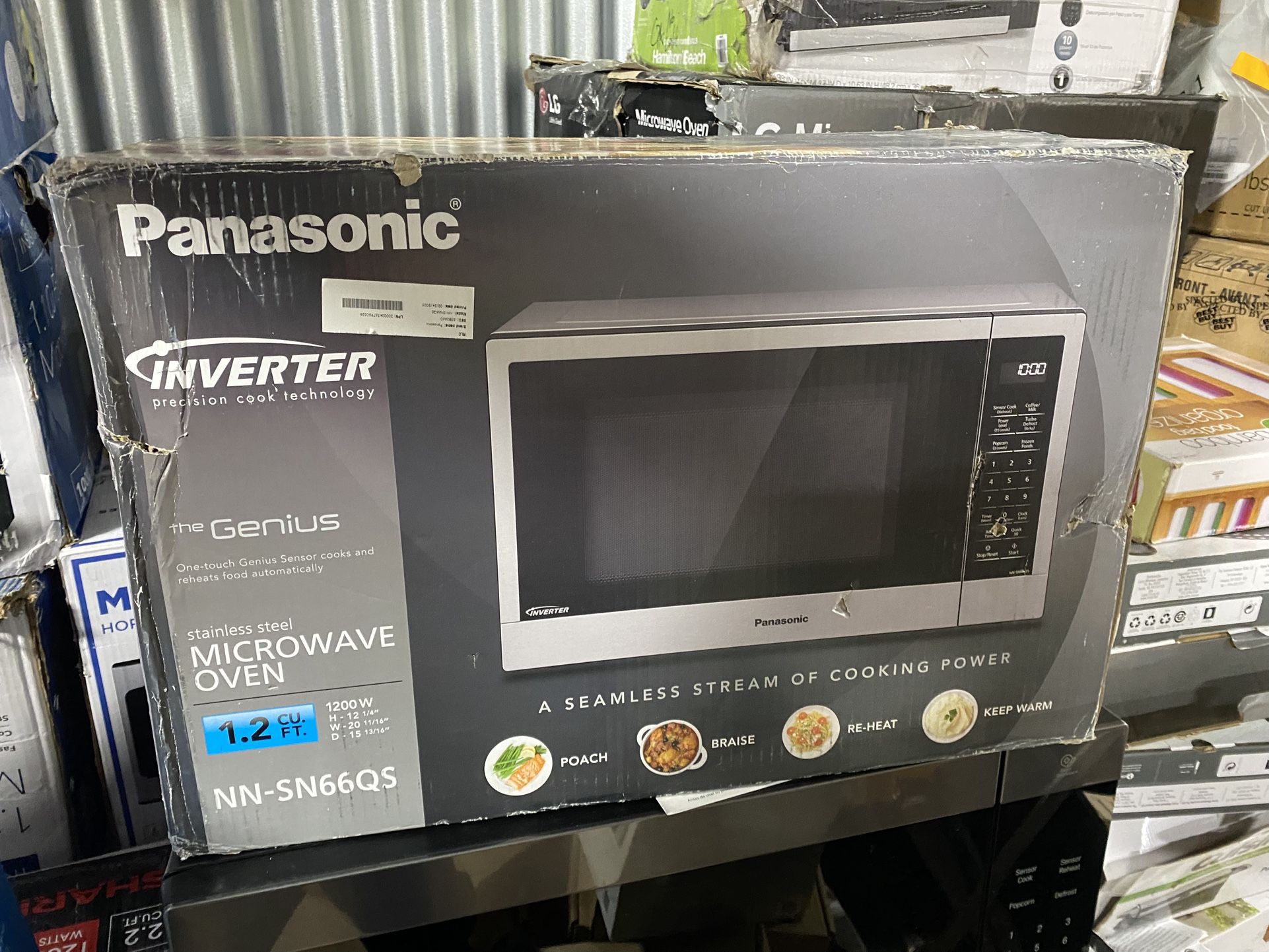 Panasonic 1.2 Cu. Ft. 1200-Watt Countertop Microwave Oven with Inverter Technology