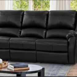 3 Man Sofa With Headlights Recliner And Charger Station 