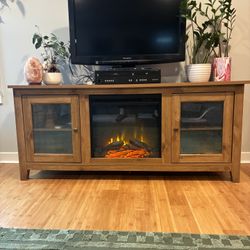 Console Table With Electric Space-heater Fireplace
