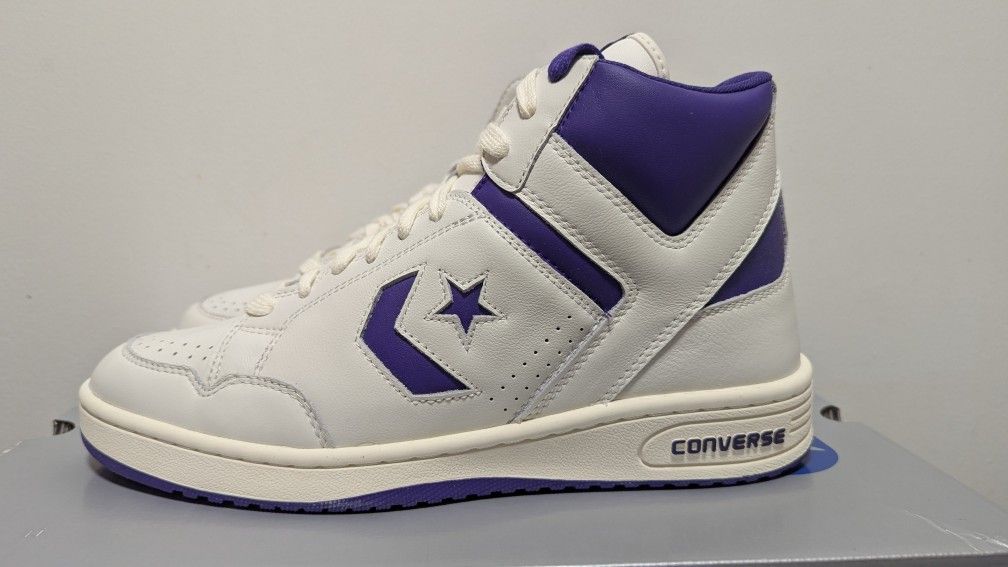 Converse Weapon Mid White Purple Men's Size 12 A11211C Magic Johnson LA Lakers