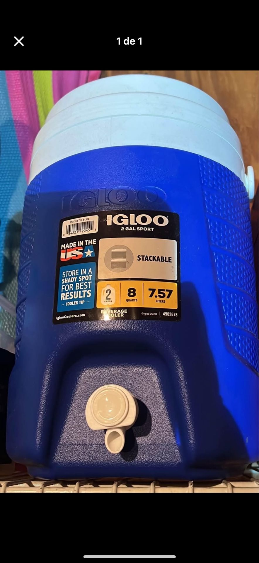 Igloo Sport Beverage Cooler (Majestic Blue, 2-Gallon)